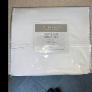 NEW NIP Twin sheets Sheet Set 300 TC white sateen cotton